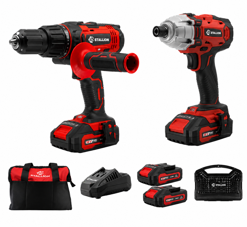 Kit Profesional de Potencia: Rotomartillo + Desatornillador de Impacto | 20V | Modelo STKTAI20