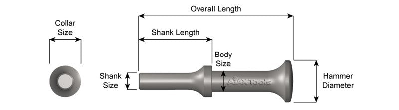 Ajax Tools 1602 - Martillo de Aplanado .401 Shank 1" Diámetro