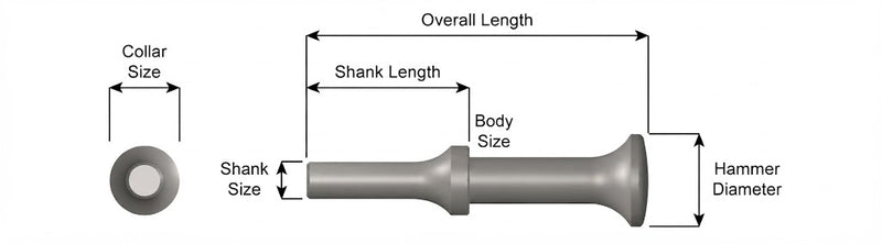 Ajax Tools 1603 - Martillo de Aplanado .401 Shank 1 3/4" Diámetro