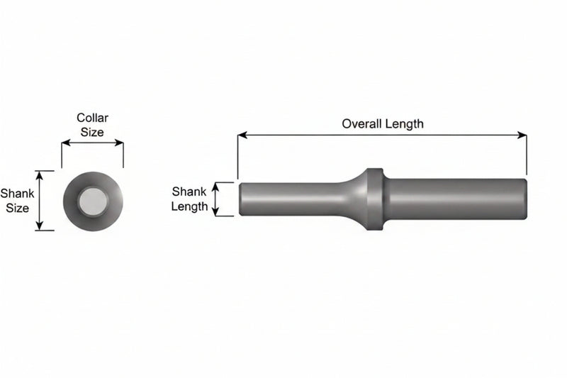 1605 Punzón de Remaches Punta Redonda 1/4" Vástago .401 Turn Type - Ajax Tool Works