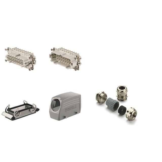 Kit Conector Industrial RockStar HDC HE 16 Polos 16 A Tornillo PG 21 Weidmüller 1712520000