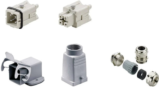 Kit Conector Industrial RockStar HDC-KIT-HA 03.302 3 Polos 16 A Tornillo PG 11 Weidmüller 1712580000