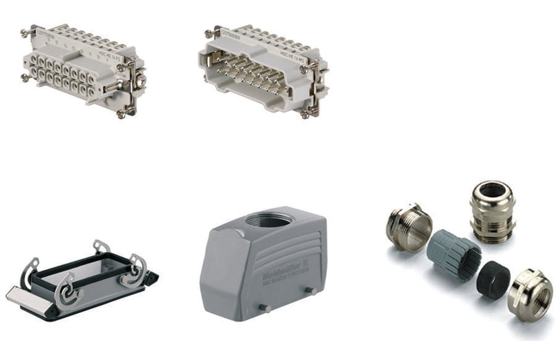 Kit Conector Industrial RockStar HDC-KIT-HE 16.121 16 Polos 16 A Tornillo PG 21 Weidmüller 1712680000