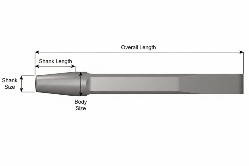 Ajax Tools 221-18 — Rivet Buster Cincel Plano 7/8", Vástago Standard, 18" (457 mm)