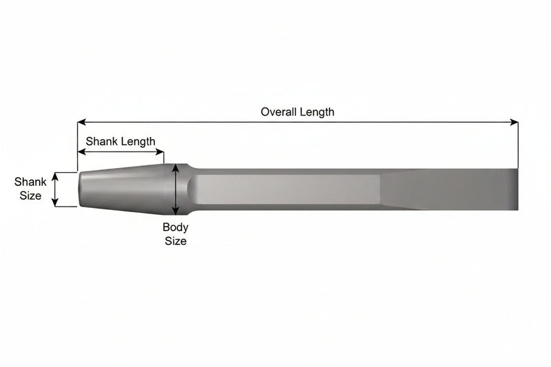 Ajax Tools 221 — Rivet Buster Cincel Plano 7/8", Vástago Standard, 9" (229 mm)
