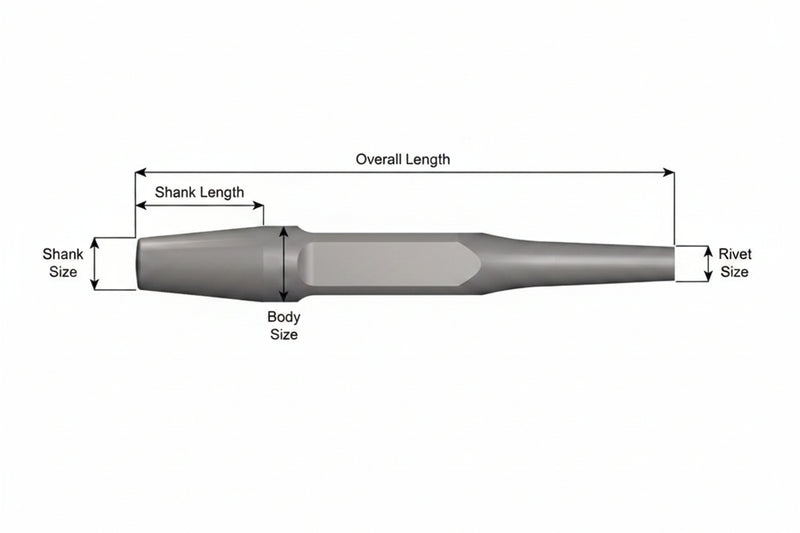 Ajax Tools 223 — Rivet Buster Punzón Extractor de Remaches 3/8", Vástago Standard, 9" (229 mm)