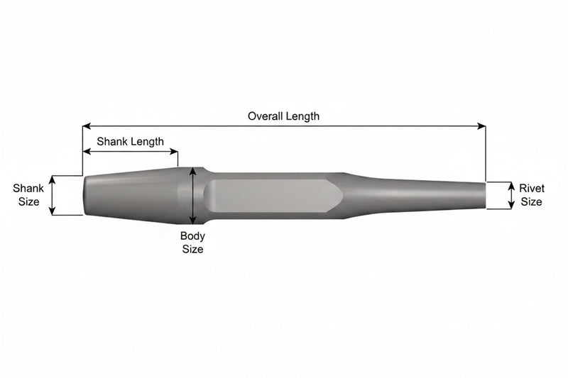 Ajax Tools 227 — Rivet Buster Punzón Extractor de Remaches 7/8", Vástago Standard, 9" (229 mm)