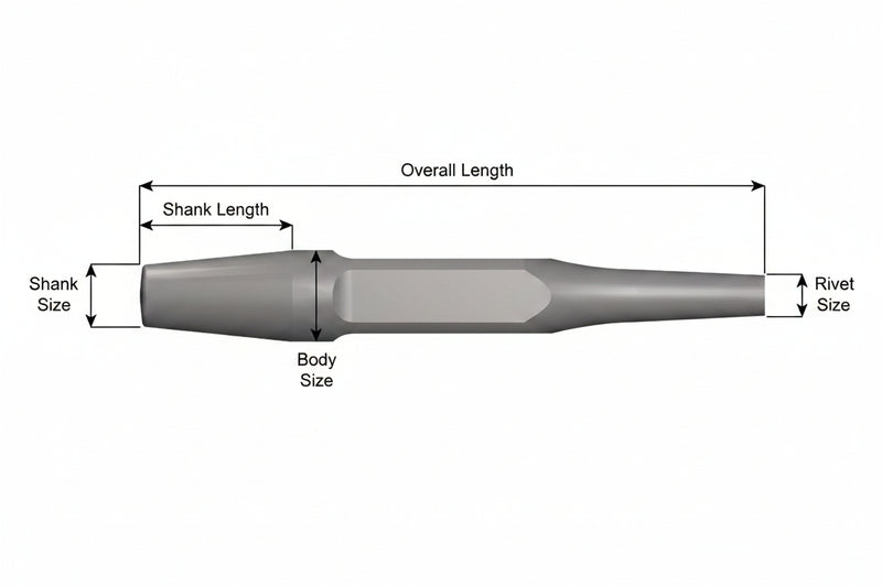 Ajax Tools 228 — Rivet Buster Punzón Extractor de Remaches 1", Vástago Standard, 9" (229 mm)