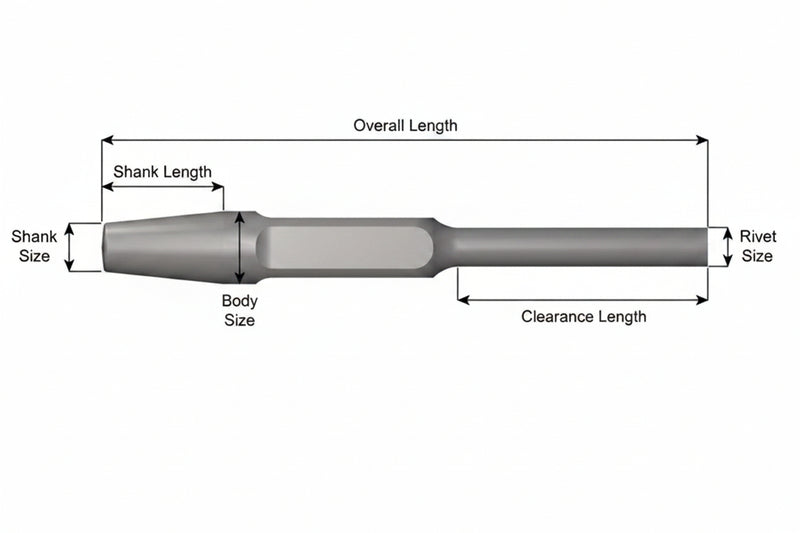 Ajax Tools 231 — Rivet Buster Cincel Punzón Extractor Largo de Remache 5/8", Vástago Standard, 9-1/2" (241 mm)