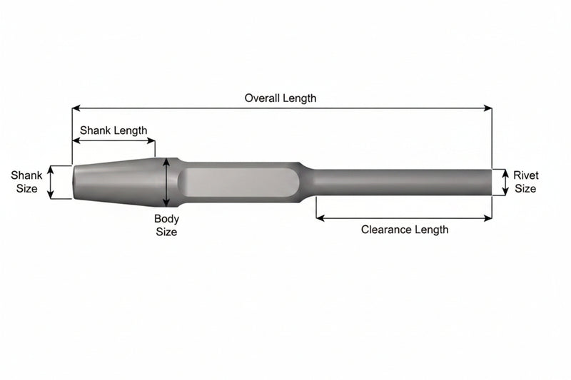 Ajax Tools 236 — Rivet Buster Cincel Punzón Extractor Largo de Remache 3/4", Vástago Standard, 13-1/2" (343 mm)