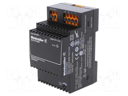 Fuente de Poder Weidmüller PRO INSTA 30W 12 V 2.6 A
