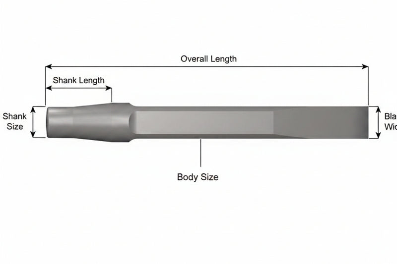 Ajax Tools 276-12C — Rivet Buster Cincel Plano 15/16" Acero Carbón, Vástago Jumbo, 12" (305 mm)