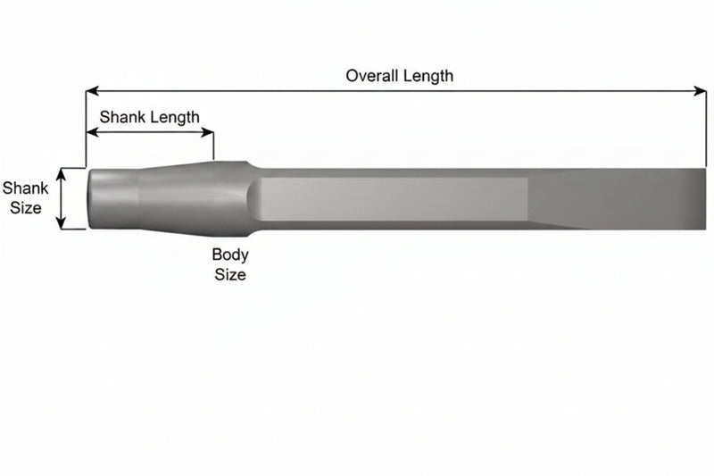 Ajax Tools 276-18 — Rivet Buster Cincel Plano 15/16", Vástago Jumbo, 18" (457 mm)
