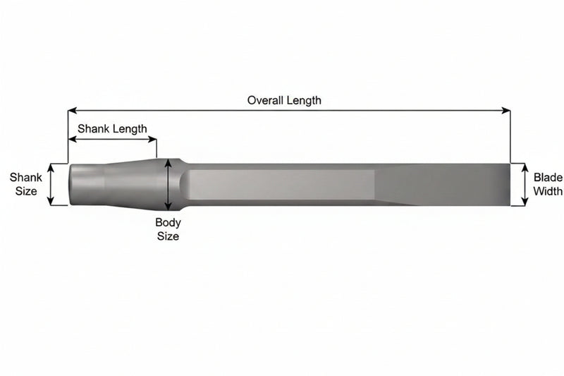 Ajax Tools 276-18C — Rivet Buster Cincel Plano 15/16" Acero Carbón, Vástago Jumbo, 18" (457 mm)