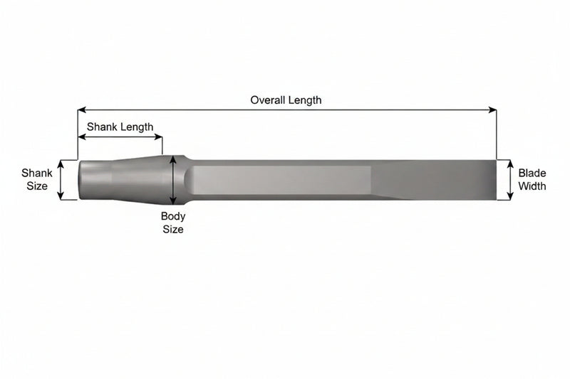 Ajax Tools 276 — Rivet Buster Cincel Plano 15/16", Vástago Jumbo, 9-1/2" (241 mm)