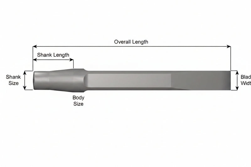 Ajax Tools 276C — Rivet Buster Cincel Plano 15/16" Acero Carbón, Vástago Jumbo, 9-1/2" (241 mm)