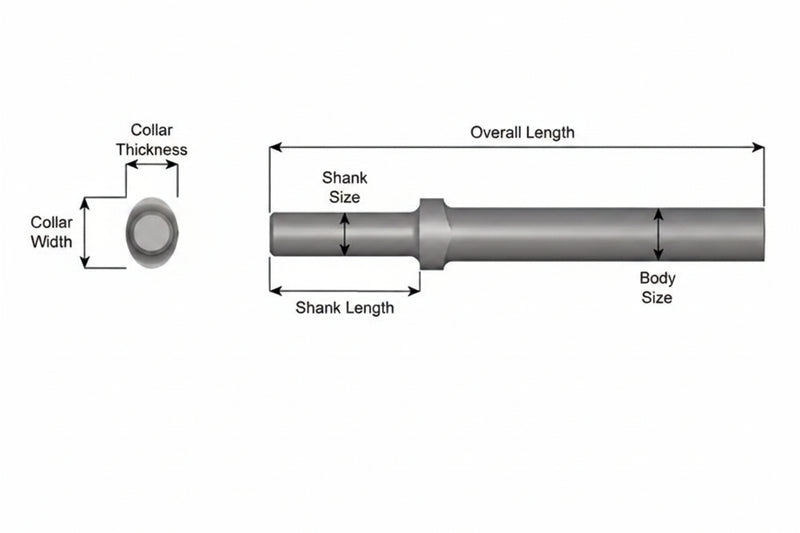 Blank Redondo Collar Oval — Vástago Redondo .680", Diám. 13/16", 11-1/4" (286 mm)