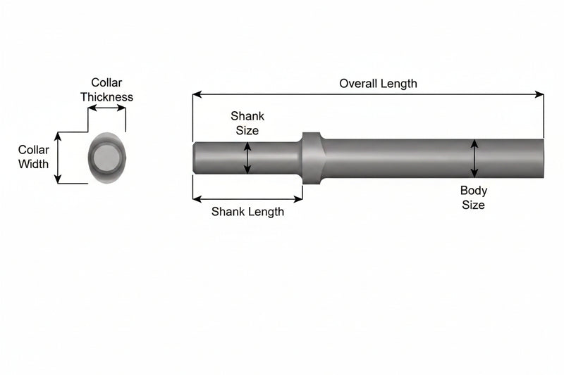 Blank Redondo Collar Oval — Vástago Redondo .680", Diám. 13/16", 24" (610 mm)