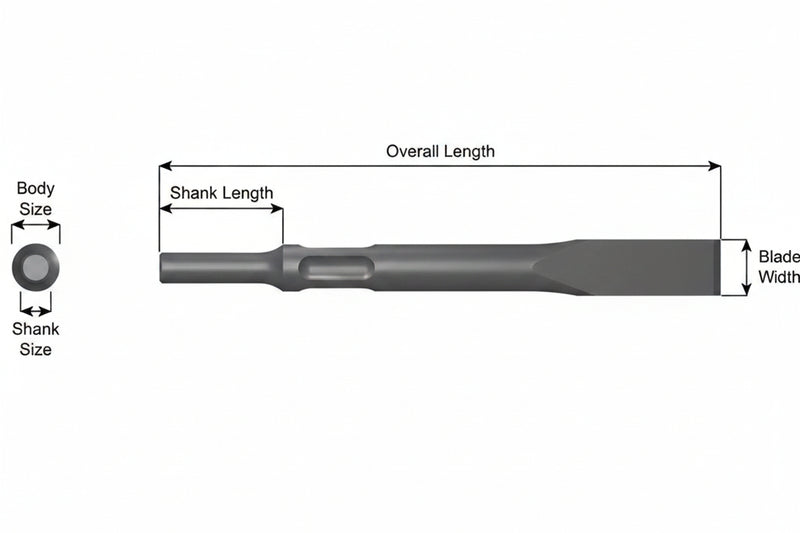 3102 Cincel Plano 3/4" Vástago .401 Non-Turn Type - Ajax Tool Works