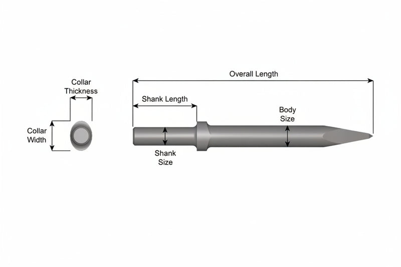 Punta Moil Collar Oval — Vástago Redondo .680", 12" (305 mm)