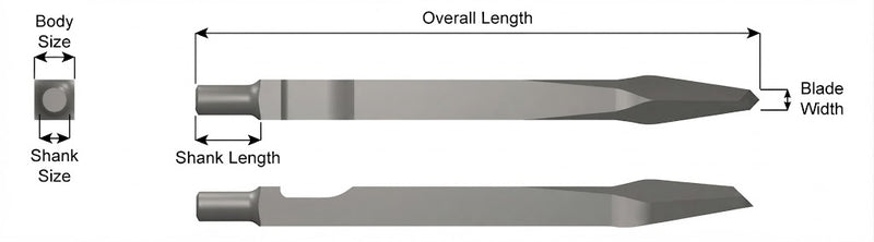 Ajax Tools 3230 — Cincel Punta Diamante 7" Weld Flux Vástago Cleco - Ajax Tool Works
