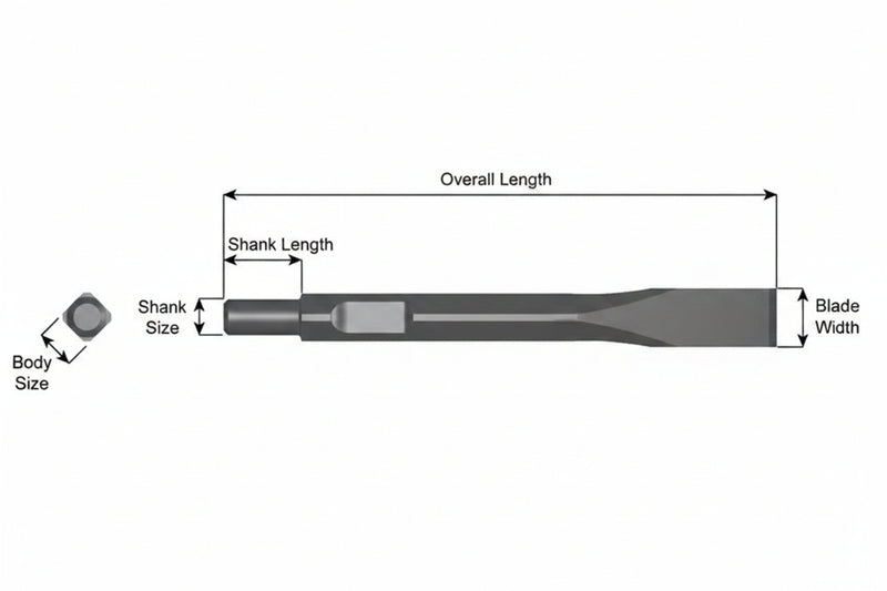 Ajax Tools 3254 — Cincel Plano 7" 3/4" Weld Flux Vástago Fuji - Ajax Tool Works