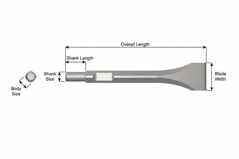 Ajax Tools 3255 — Cincel Ancho 7" 1-3/8" Weld Flux Vástago Fuji - Ajax Tool Works