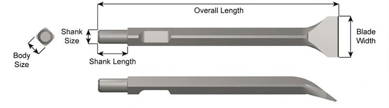 Ajax Tools 3256 — Cincel Ángulo 7" 1-3/8" Weld Flux Vástago Fuji - Ajax Tool Works