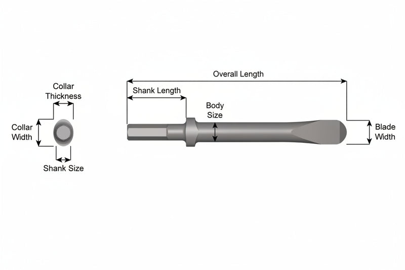 Ajax Tools 338 — Gubia 1" Collar Oval, Vástago .580" Hex, 9" (229 mm)