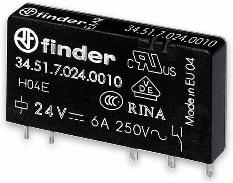 Relevador Finder 34.51.7.024.0010 24 Vcd SPDT 6 A a 250 Vca