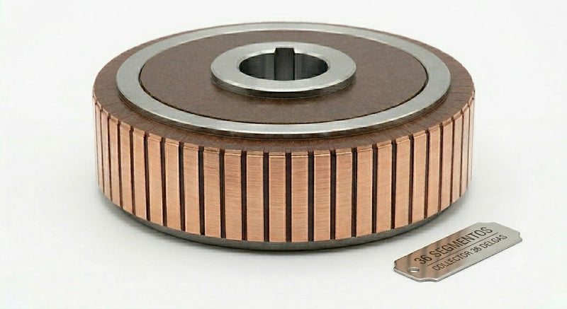 Colector de Cobre para Inducido de Motor Eléctrico COL 15, 32 Delgas: Alt. 1 1/4" Ext. 1 1/2" Int. 5/8" (Cobre Electrolítico)
