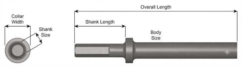 Ajax Tools 402 — Blank Redondo Collar Redondo, Vástago .580" Hex, 8-1/4" (210 mm)