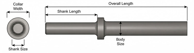 Ajax Tools 403 — Blank Redondo Collar Redondo, Vástago .680" Redondo, 11-1/4" (286 mm)
