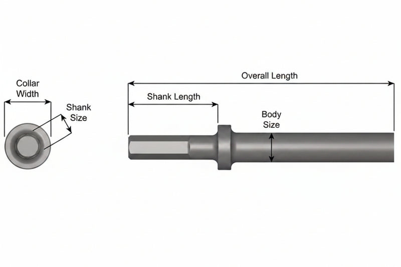 Ajax Tools 404-18 — Blank Redondo Collar Redondo, Vástago .580" Hex, 18" (457 mm)