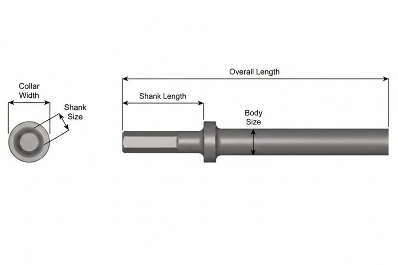 Ajax Tools 404 — Blank Redondo Collar Redondo, Vástago .580" Hex, 11-1/4" (286 mm)