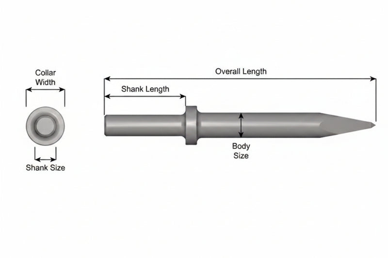 Ajax Tools 409 — Punta Moil Collar Redondo, Vástago .680" Redondo, 9" (229 mm)