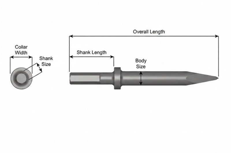 Ajax Tools 410 — Punta Moil Collar Redondo, Vástago .580" Hex, 9" (229 mm)
