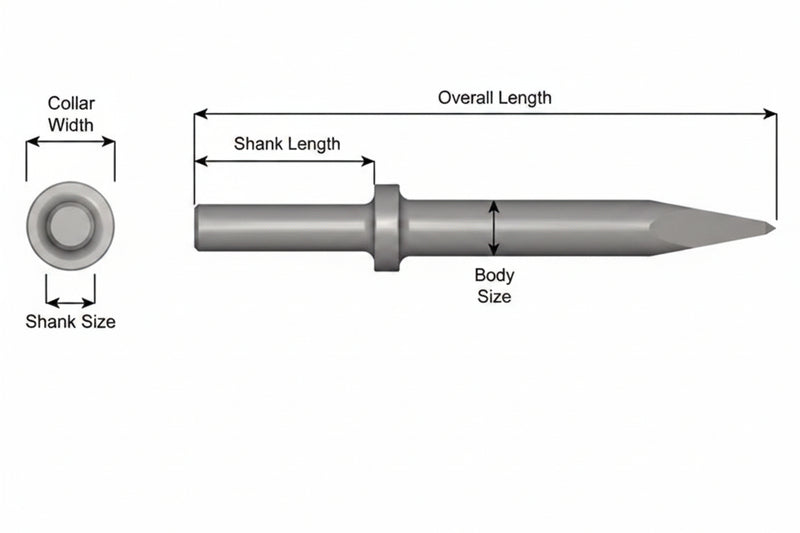 Ajax Tools 411-18 — Punta Moil Collar Redondo, Vástago .680" Redondo, 18" (457 mm)