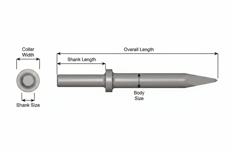 Ajax Tools 411-24 — Punta Moil Collar Redondo, Vástago .680" Redondo, 24" (610 mm)