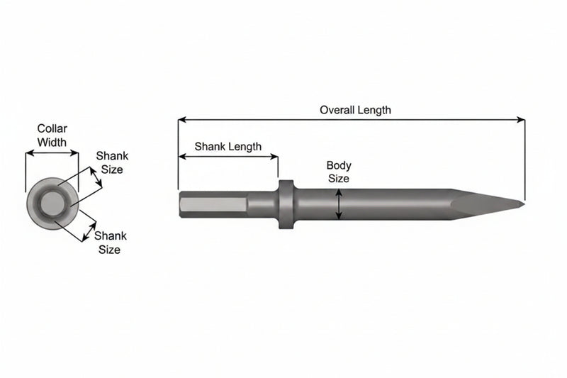 Ajax Tools 412-18 — Punta Moil Collar Redondo, Vástago .580" Hex, 18" (457 mm)