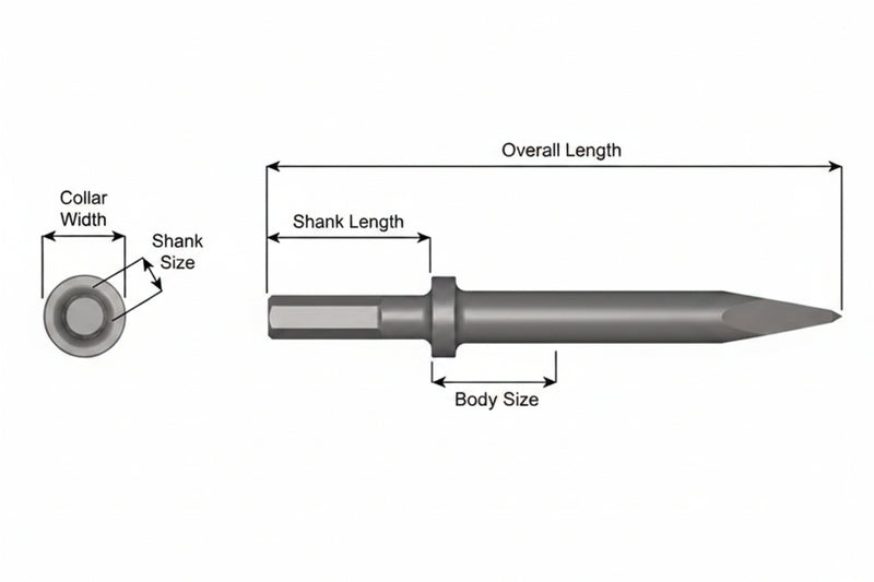 Ajax Tools 412-24 — Punta Moil Collar Redondo, Vástago .580" Hex, 24" (610 mm)