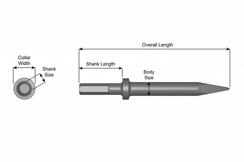 Ajax Tools 412 — Punta Moil Collar Redondo, Vástago .580" Hex, 12" (305 mm)