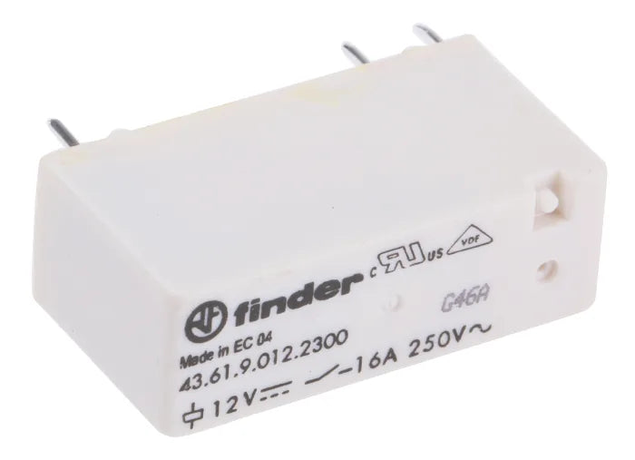 Relevador de Potencia para Tablero Finder 43.61.9.012.2300 12 Vcd SPST-NO 16 A