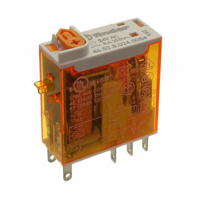 Relevador Enchufable con LED Finder 46.52.8.024.0054 24 Vca DPDT 8 A