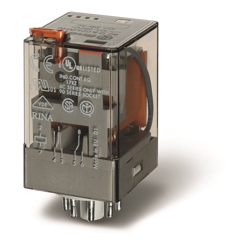Relevador Octal Enchufable Finder 60.12.9.006.0040 6 Vcd DPDT 10 A