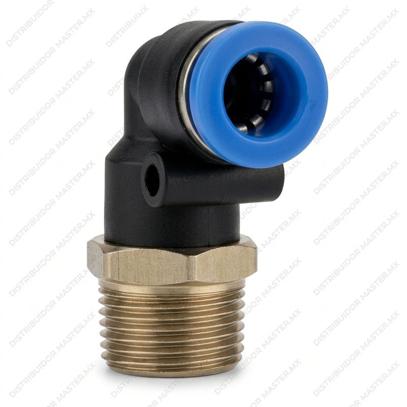Conector Codo Estándar EPL14M5 — Manguera 1/4" y Rosca M5