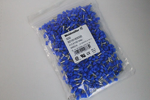 Bolsa de 500 Terminales Weidmüller 9019160000 Calibre 14 Azul