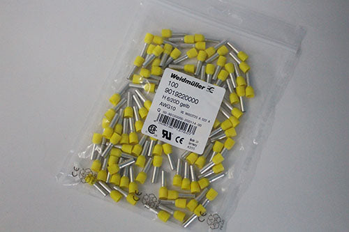 Bolsa de 100 Terminales Weidmüller 9019220000 Calibre 10-12 Amarillo