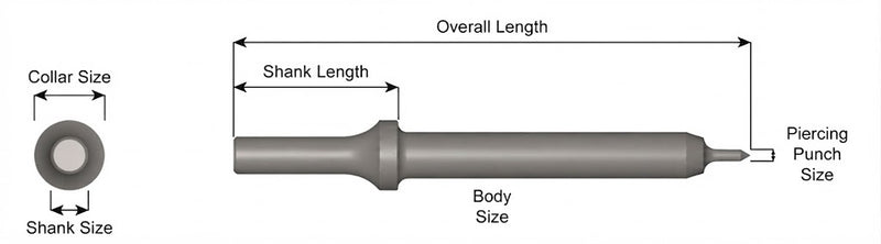 920 Punzón Perforador #10 Vástago .401 Turn Type - Ajax Tool Works
