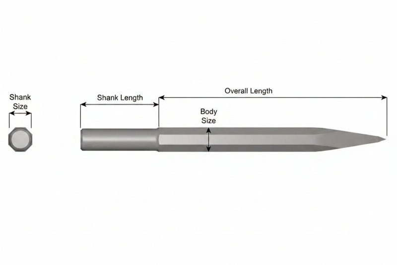 Ajax Tools 95 — Punta Moil Sin Collar .680" Redondo 7/8" x 9"